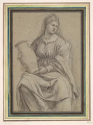 Femme tenant un vase
