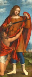 Saint Martin partageant son manteau avec un mendiant, 1520-22