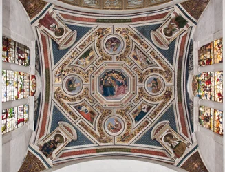 « Le Couronnement de la Vierge », « Les Quatre Évangélistes », « Les Sibylles » et « Les Docteurs de l