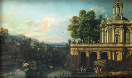 Caprice architectural avec un palais, vers 1766