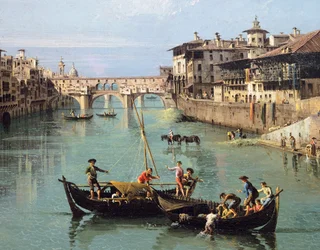 Fleuve Arno et Ponte Vecchio à Florence
