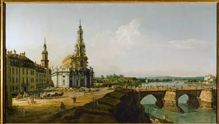 Dresde, Allemagne, vue de la rive gauche de l