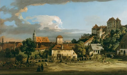 Pirna : la Porte Haute vue du sud, milieu des années 1750
