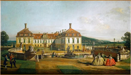 Château de Schlosshof, Autriche, vu des jardins, construit par le prince Eugène de Savoie ... (huile sur toile)