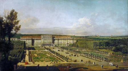 Le palais de Schönbrunn vu depuis les jardins, entre 1758 et 1761
