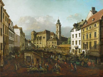 Le Freyung à Vienne, Autriche, vu du sud-est (huile sur toile)