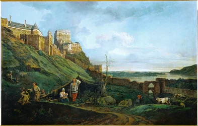 Les ruines de Theben an der March, Autriche (huile sur toile)