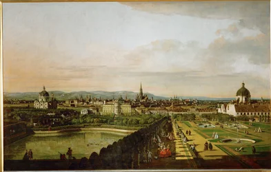 Vienne vue du Belvédère ... (huile sur toile)