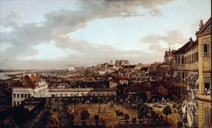 Vue de Varsovie, depuis la loggia est de la villa royale vers Cracovie