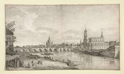 Vue du pont de Dresde sur l