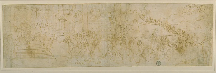 Salomon et la reine de Saba (recto) ; Esquisse de la reine de Saba (verso)