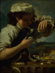 Un garçon avec un chien (Allégorie du "Goût")