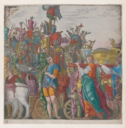 Feuille 3 : Trophées de guerre, de Le Triomphe de Jules César