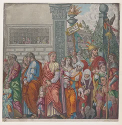 Feuille 7 : procession, du Triomphe de Jules César, 1599