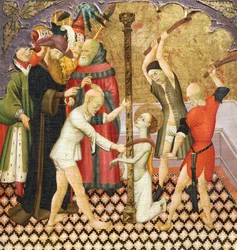 La flagellation de Sainte Eulalie, détail du prédelle d