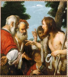 Saint Jean-Baptiste explique sa mission (huile sur toile)