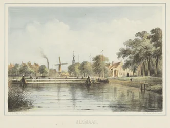 Vue du pont flottant à Alkmaar