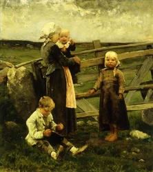 Enfants avec des Cerises