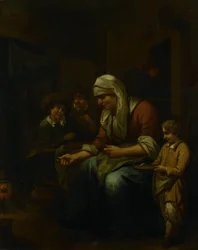 Femme faisant des crêpes