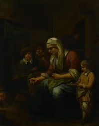 Femme faisant des crêpes