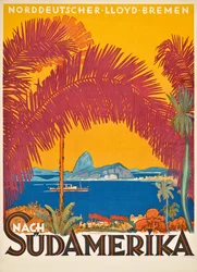 Affiche publicitaire pour la compagnie maritime allemande 