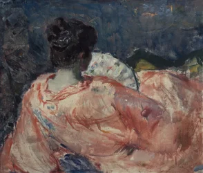 Femme avec un ventilateur