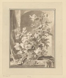 Vase avec des fleurs pour une niche