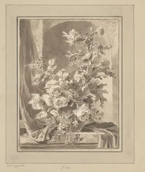 Vase avec des fleurs pour une niche