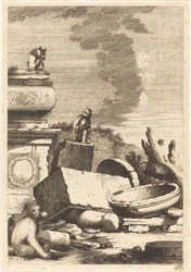 Ruines avec Singes et une Chouette