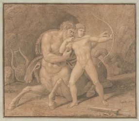 Chiron enseignant à Achille à tirer à l
