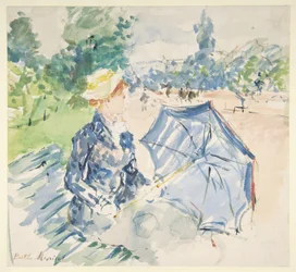 Une femme assise sur un banc de l