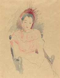 Fille assise