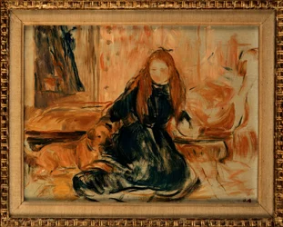 Jeune fille jouant avec un chien, 1892