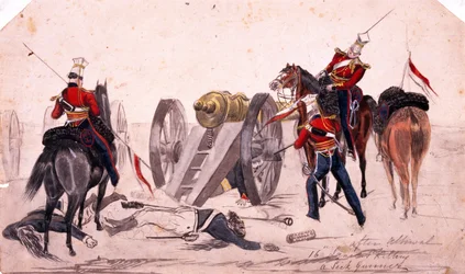 16e lanciers tuant un artilleur Seik [sic], bataille d