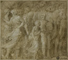 Procession de figures et de bœufs