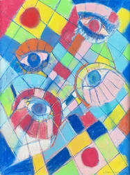 Gazes 1, 2024 (pastel sur carton)