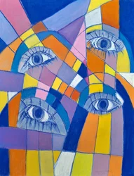 Gazes, 2024 (pastel on card)