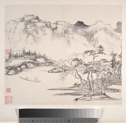 Paysages, daté de 1814 (album de huit feuilles ; encre sur papier)