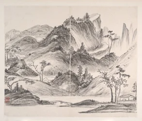 Paysages, daté de 1814 (album de huit feuilles ; encre sur papier)