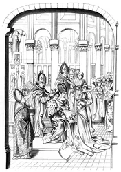 Le couronnement du roi Charles V de France 1337-1380, XIVe siècle 1849.