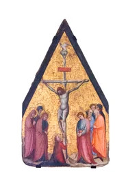 La crucifixion (tempera et or sur panneau de bois)