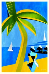 Plage tropicale haute en couleur