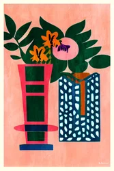 Vases botaniques aux couleurs vives