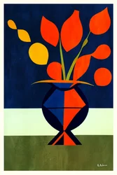 Fleurs géométriques aux couleurs vives