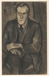 Portrait de J.W. Bijl, assis avec les mains sur les genoux