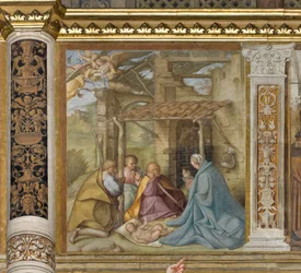 Nef centrale, Quatrième travée nord, Adoration des bergers, Boccaccio Boccaccino 1516-17