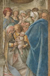 Nef centrale, quatrième travée nord, Circoncision, Boccaccio Boccaccino 1516-17, (détail)