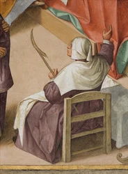 Nef centrale, deuxième travée nord, Naissance de la Vierge, Boccaccio Boccaccino 1514-15, (détail)