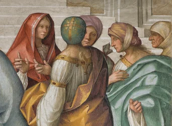Nef centrale, deuxième travée nord, Mariage de la Vierge, Boccaccio Boccaccino 1514-15, (détail)