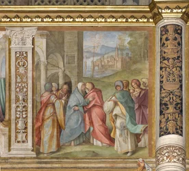 Nef centrale, Troisième travée nord, Visitation, Boccaccio Boccaccino 1516-17